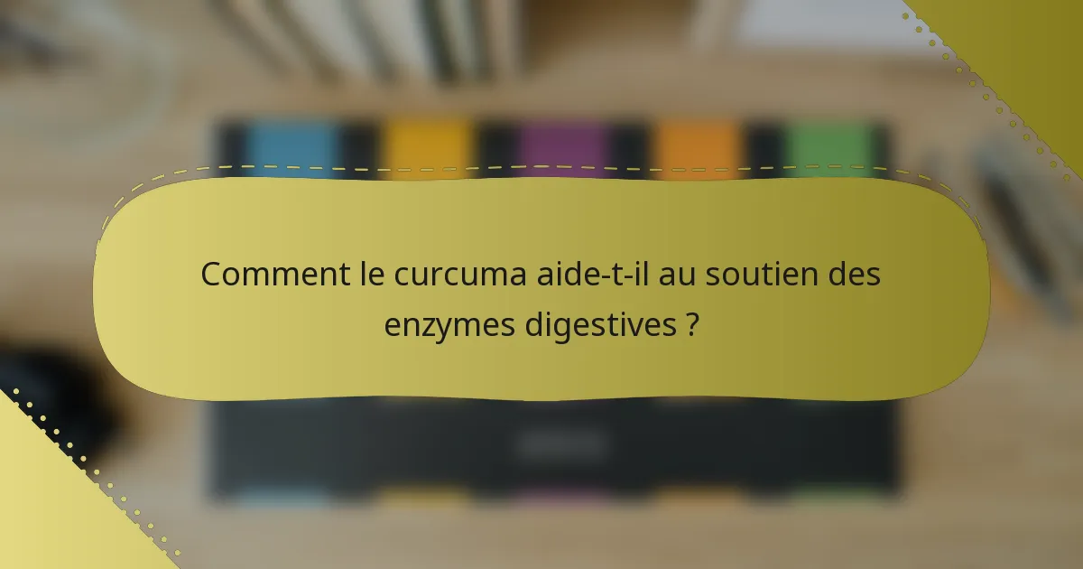 Comment le curcuma aide-t-il au soutien des enzymes digestives ?