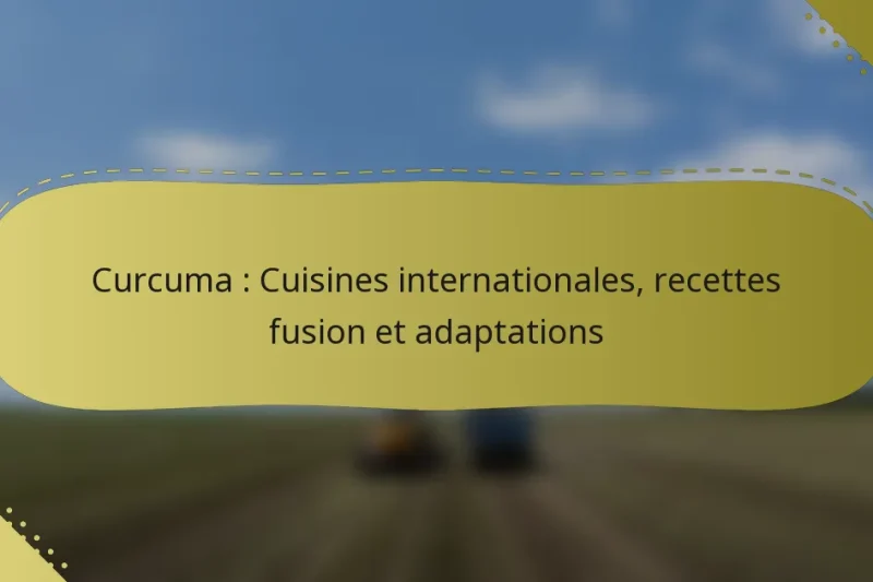 Curcuma : Cuisines internationales, recettes fusion et adaptations