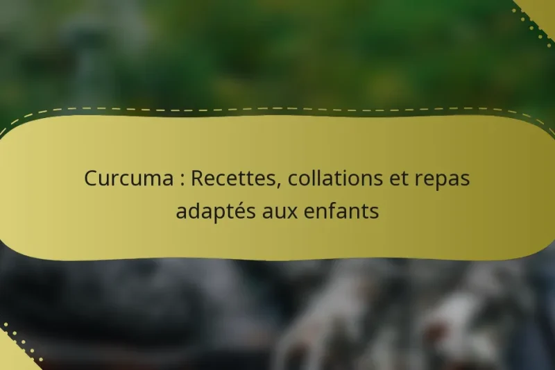 Curcuma : Recettes, collations et repas adaptés aux enfants