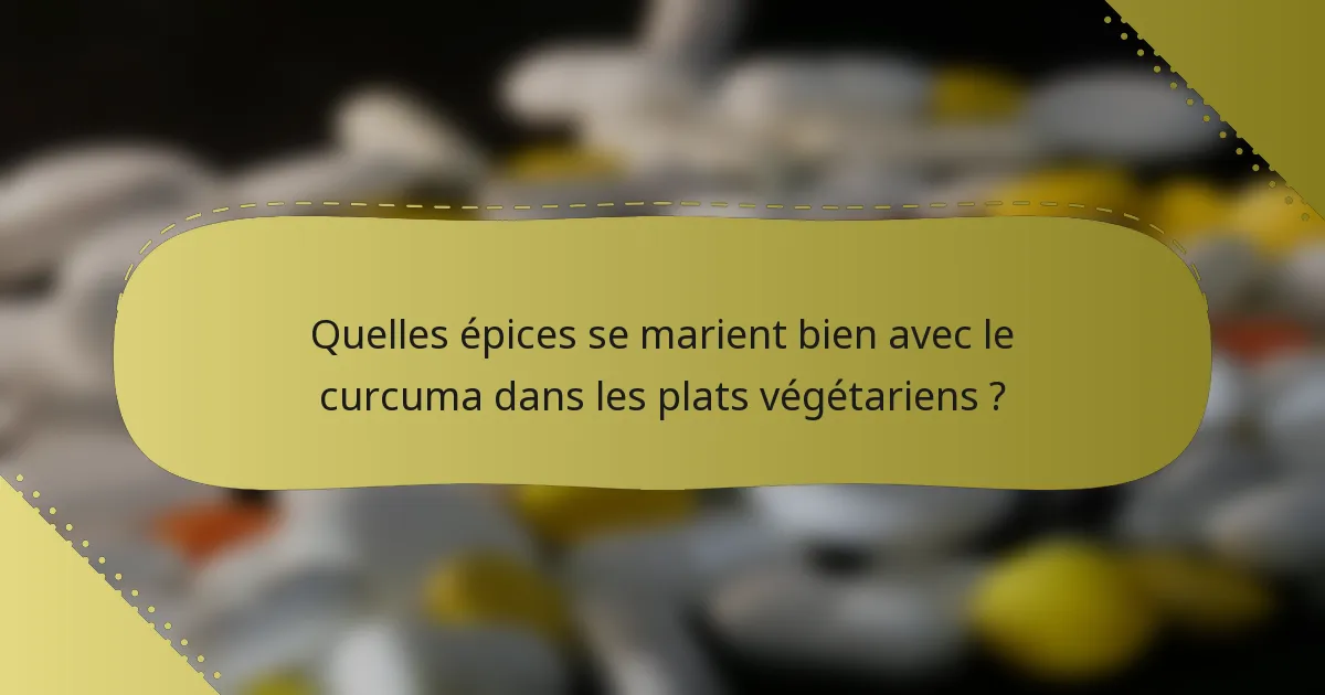 Quelles épices se marient bien avec le curcuma dans les plats végétariens ?