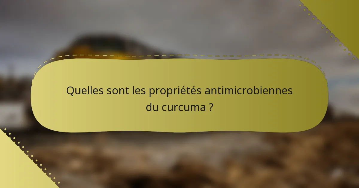 Quelles sont les propriétés antimicrobiennes du curcuma ?